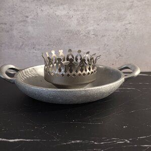 Antique American Pewter Silver Candlestick Lamp 5513 York Metalcrafters USA